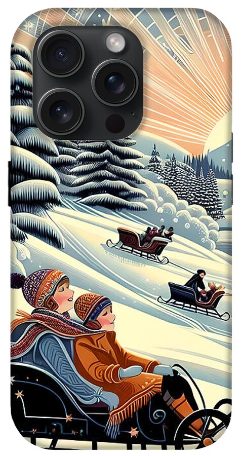 Winter Wonderland Sledding Adventure Mobile Phone Case