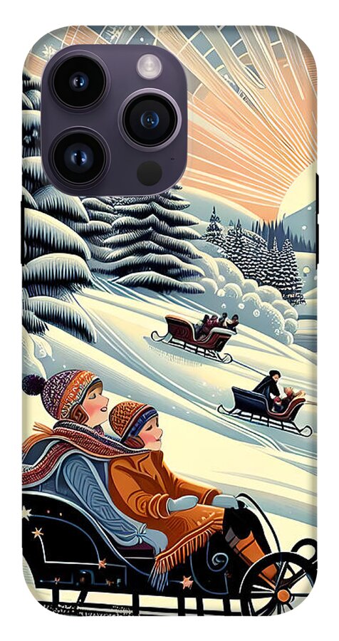 Winter Wonderland Sledding Adventure Mobile Phone Case