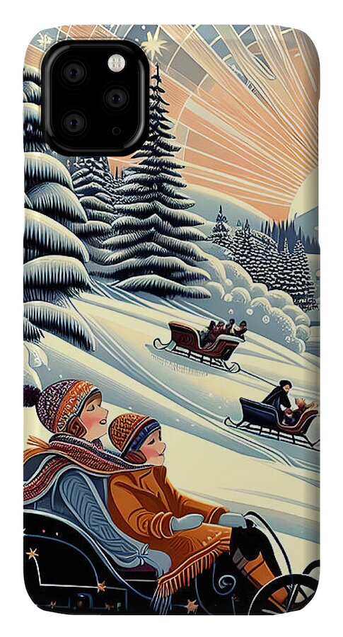 Winter Wonderland Sledding Adventure Mobile Phone Case
