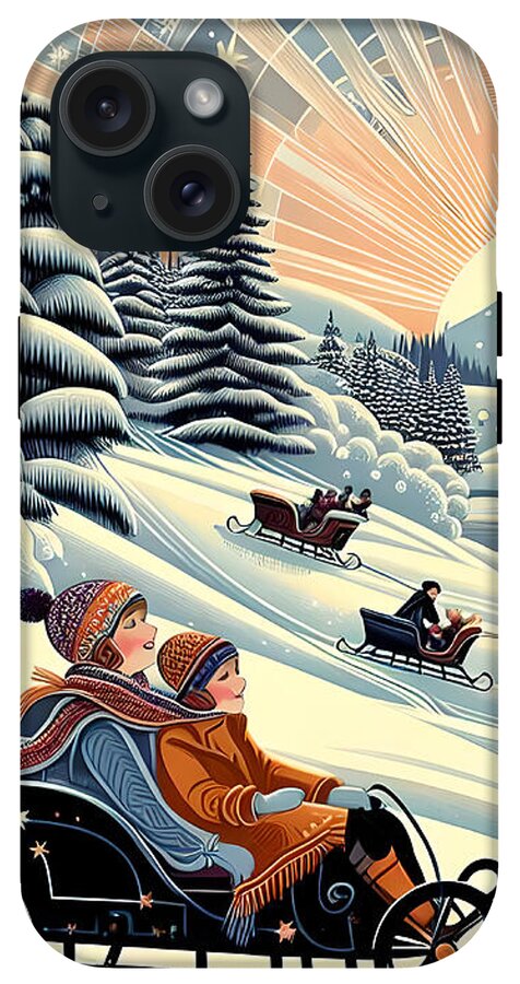 Winter Wonderland Sledding Adventure Mobile Phone Case