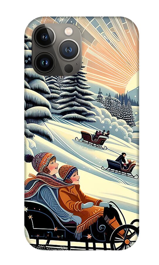 Winter Wonderland Sledding Adventure Mobile Phone Case