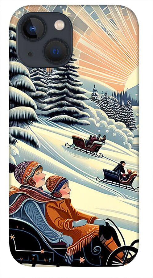 Winter Wonderland Sledding Adventure Mobile Phone Case