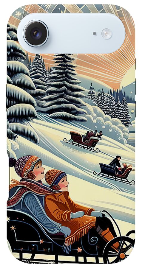 Winter Wonderland Sledding Adventure Mobile Phone Case