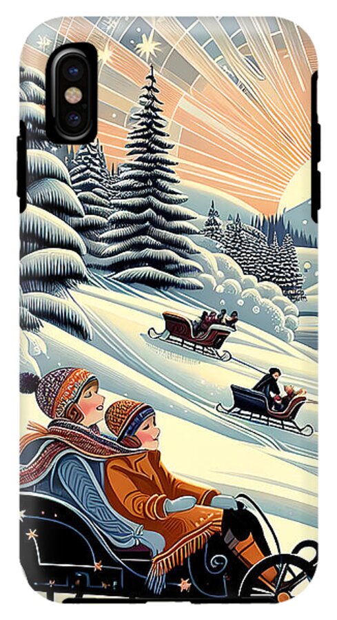 Winter Wonderland Sledding Adventure Mobile Phone Case