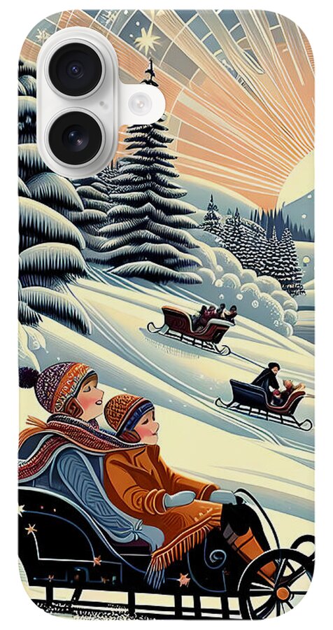 Winter Wonderland Sledding Adventure Mobile Phone Case