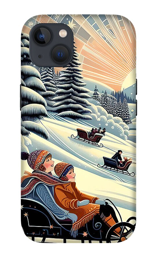 Winter Wonderland Sledding Adventure Mobile Phone Case