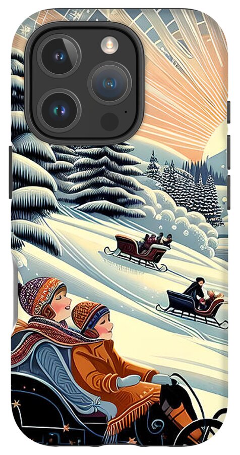 Winter Wonderland Sledding Adventure Mobile Phone Case