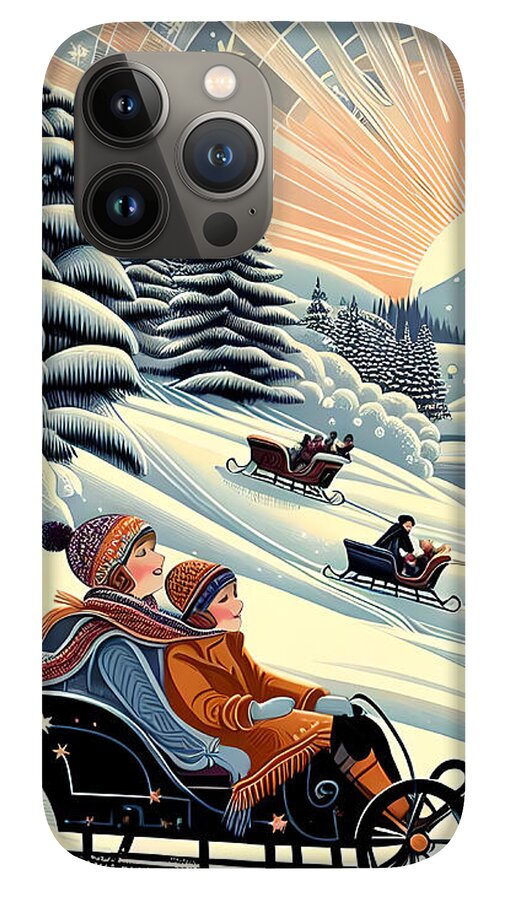 Winter Wonderland Sledding Adventure Mobile Phone Case