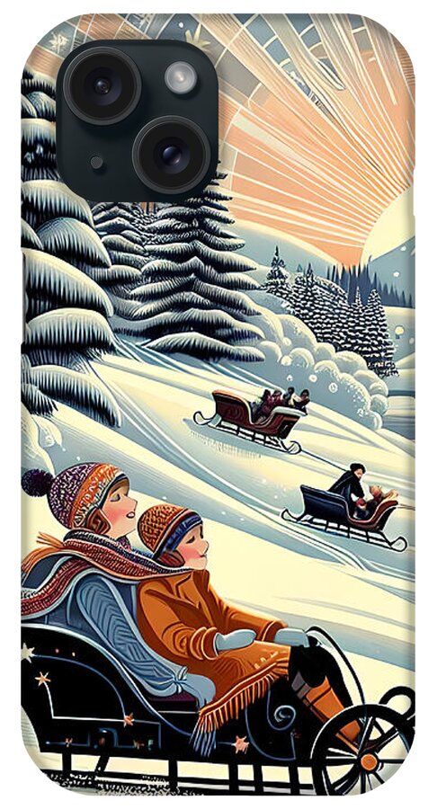 Winter Wonderland Sledding Adventure Mobile Phone Case