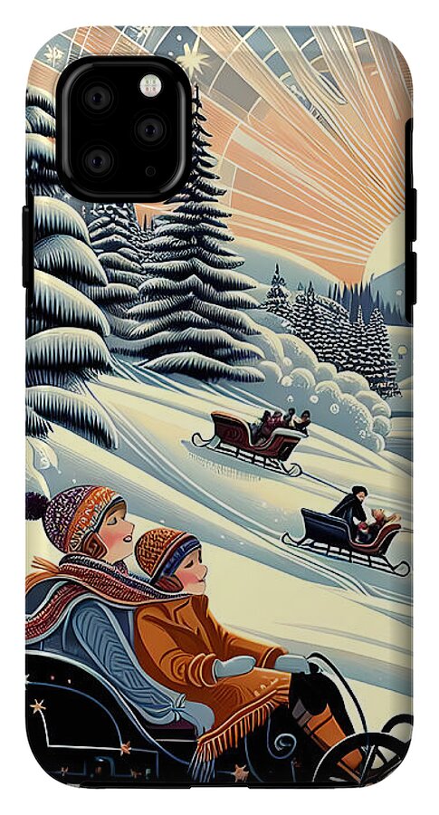 Winter Wonderland Sledding Adventure Mobile Phone Case