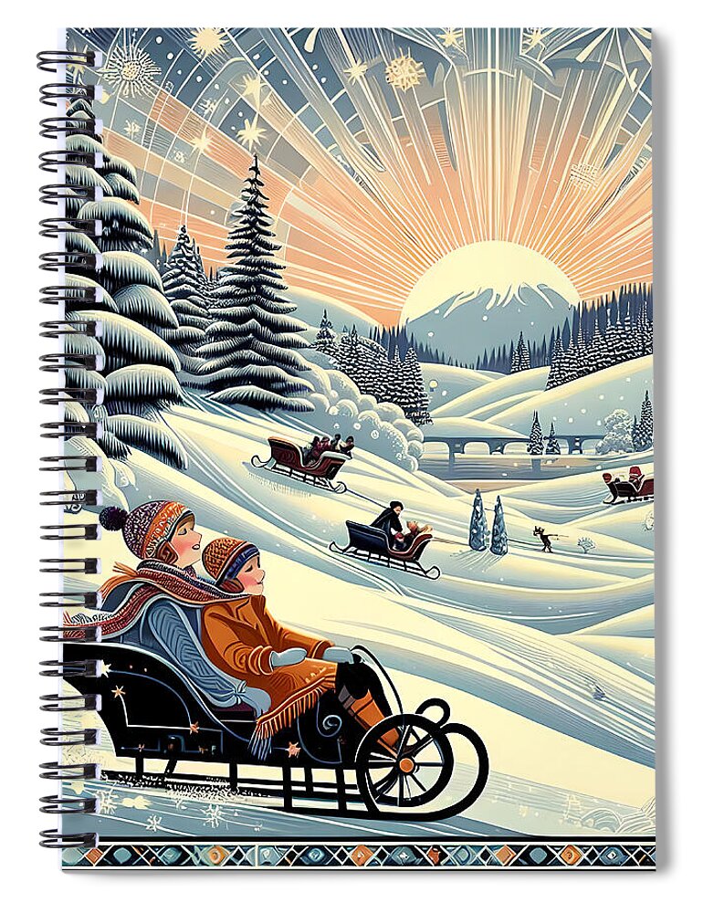 Winter Wonderland Sledding Adventure Spiral Notebook