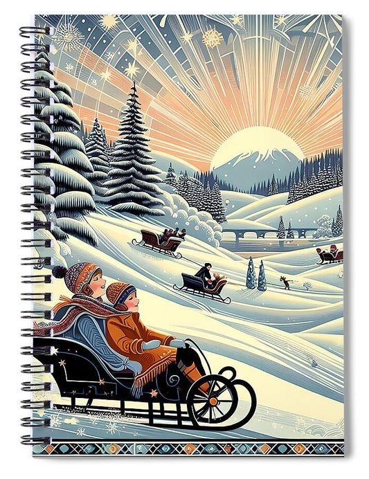 Winter Wonderland Sledding Adventure Spiral Notebook