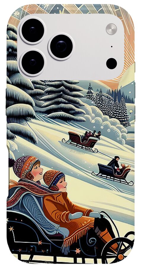 Winter Wonderland Sledding Adventure Mobile Phone Case