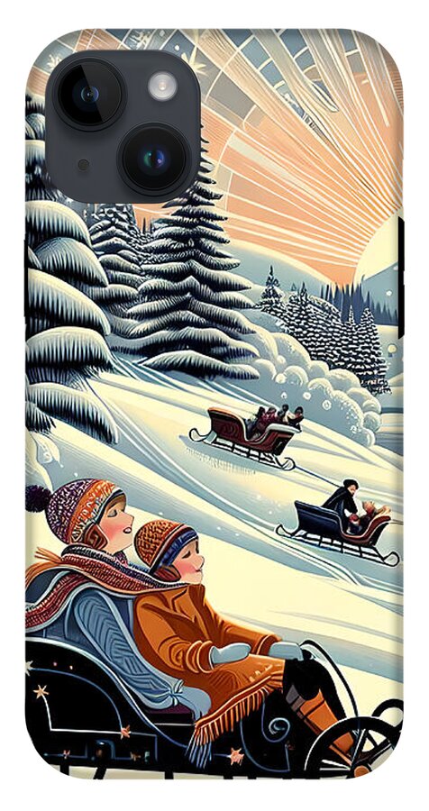 Winter Wonderland Sledding Adventure Mobile Phone Case