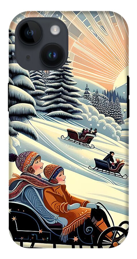 Winter Wonderland Sledding Adventure Mobile Phone Case