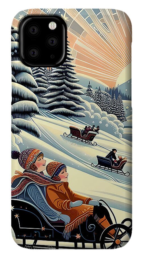 Winter Wonderland Sledding Adventure Mobile Phone Case