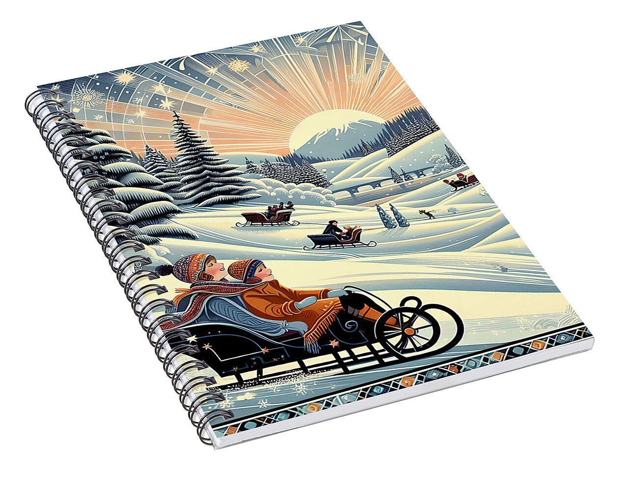 Winter Wonderland Sledding Adventure Spiral Notebook