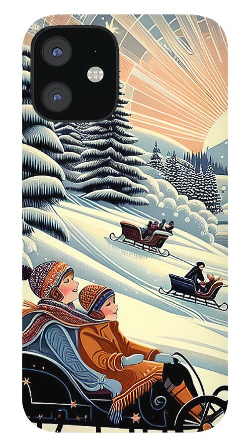 Winter Wonderland Sledding Adventure Mobile Phone Case