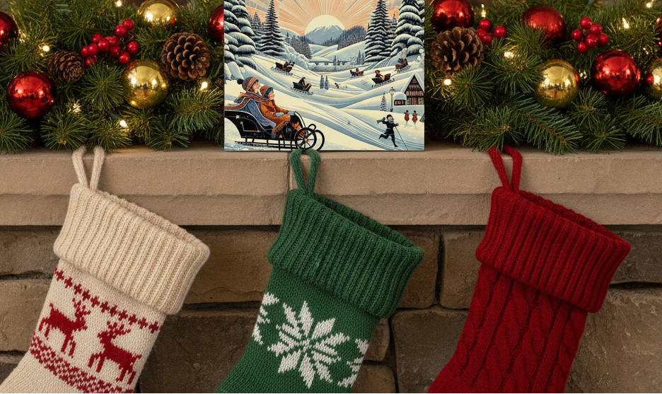 Winter Wonderland Sledding Adventure Greeting Card