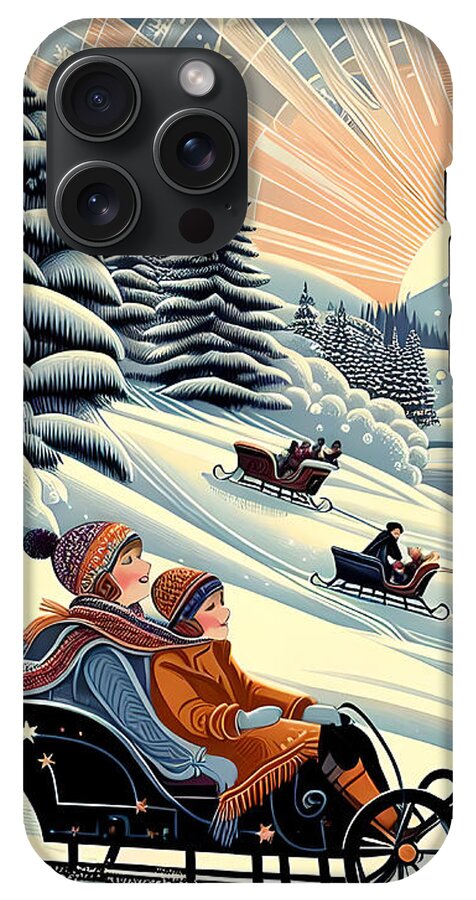 Winter Wonderland Sledding Adventure Mobile Phone Case