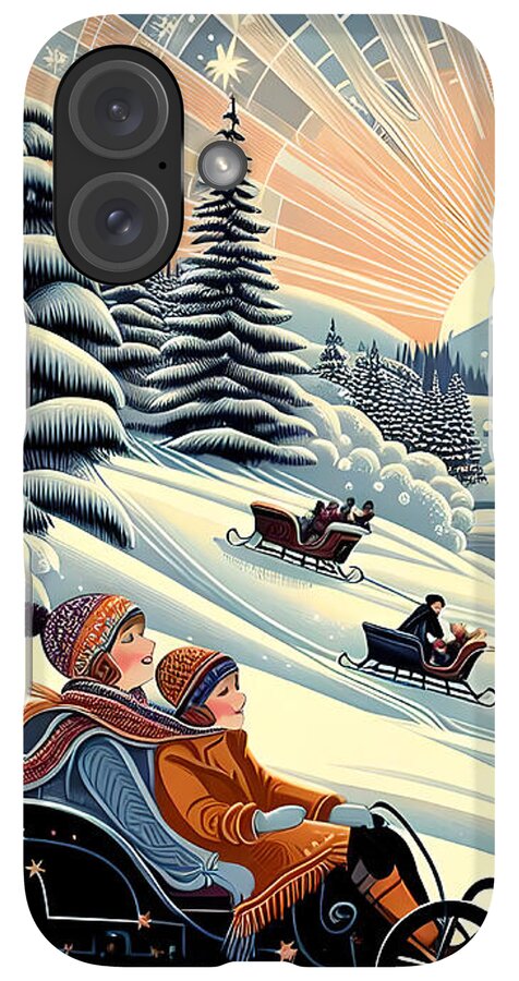 Winter Wonderland Sledding Adventure Mobile Phone Case