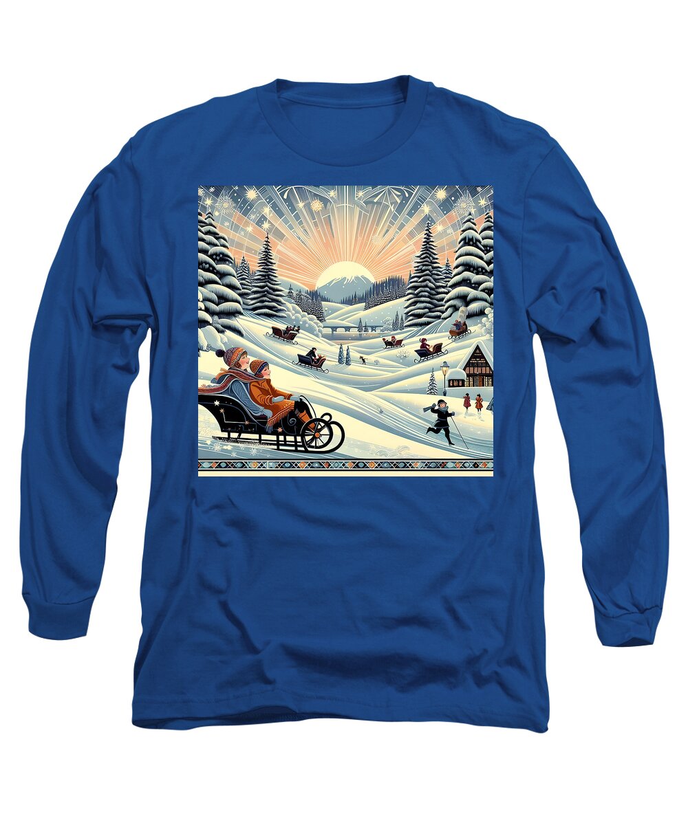 Winter Wonderland Sledding Adventure  Long Sleeve T-Shirt