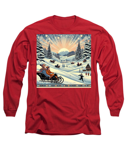 Winter Wonderland Sledding Adventure  Long Sleeve T-Shirt