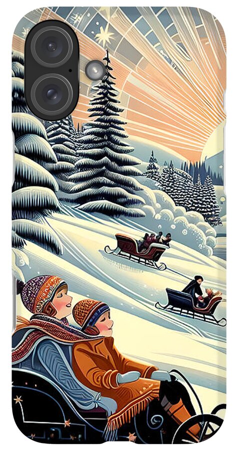 Winter Wonderland Sledding Adventure Mobile Phone Case
