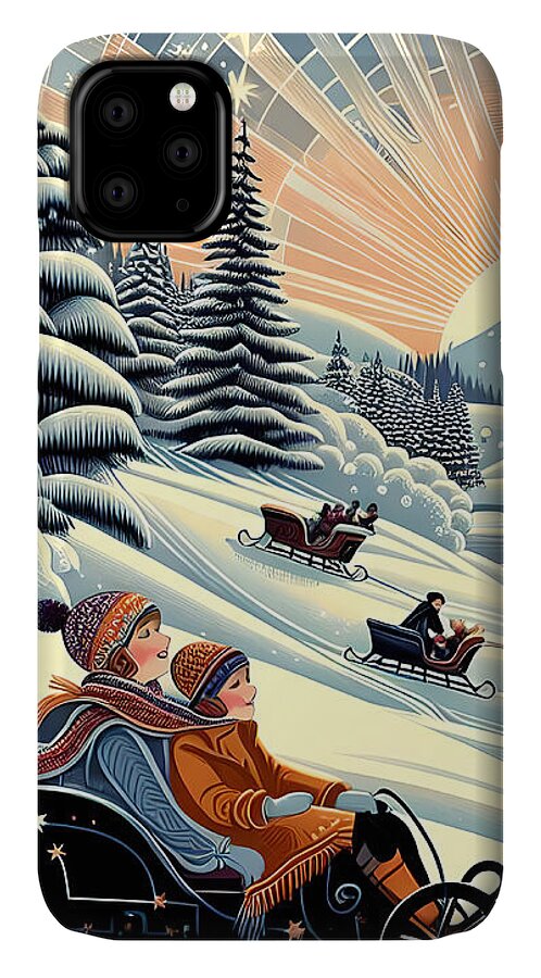 Winter Wonderland Sledding Adventure Mobile Phone Case