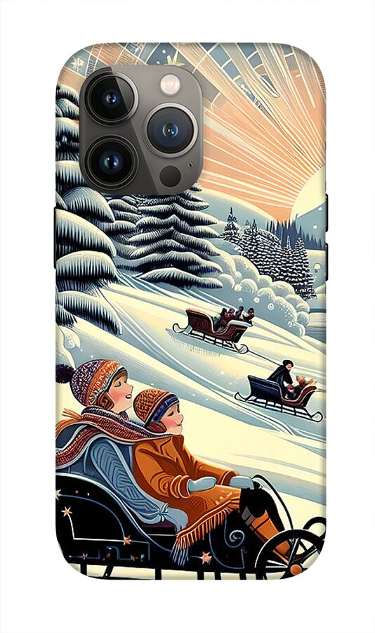 Winter Wonderland Sledding Adventure Mobile Phone Case