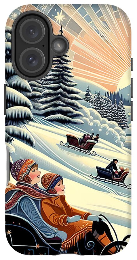 Winter Wonderland Sledding Adventure Mobile Phone Case