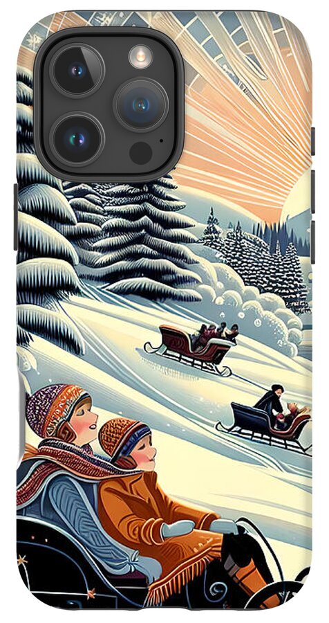 Winter Wonderland Sledding Adventure Mobile Phone Case