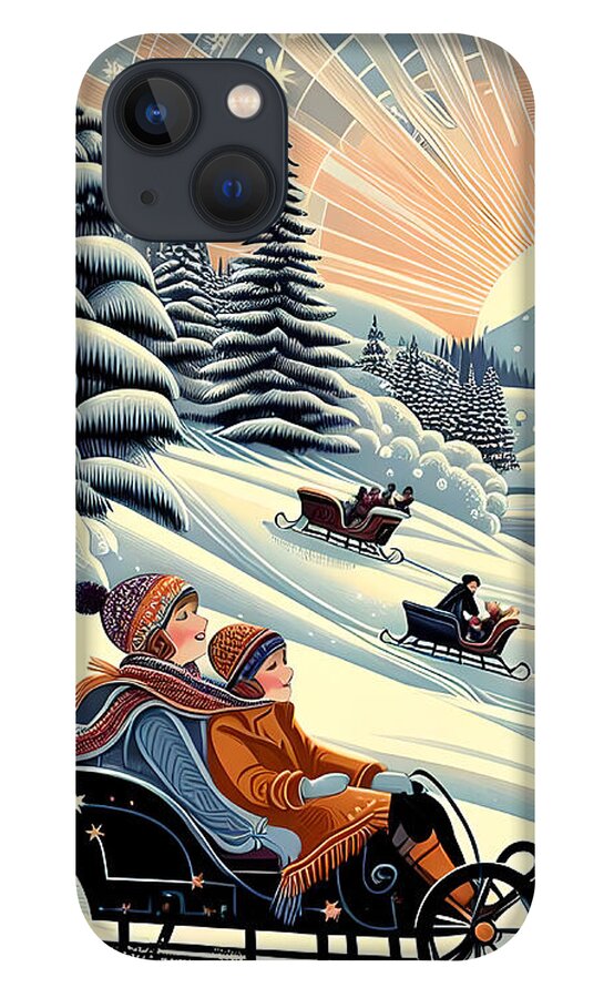 Winter Wonderland Sledding Adventure Mobile Phone Case