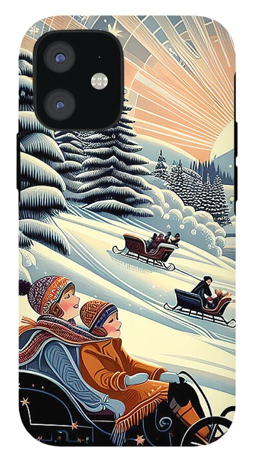 Winter Wonderland Sledding Adventure Mobile Phone Case