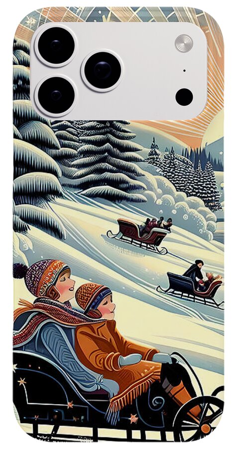Winter Wonderland Sledding Adventure Mobile Phone Case