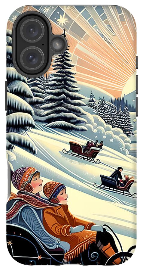 Winter Wonderland Sledding Adventure Mobile Phone Case