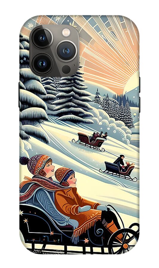 Winter Wonderland Sledding Adventure Mobile Phone Case