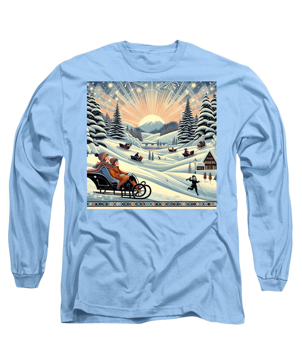 Winter Wonderland Sledding Adventure  Long Sleeve T-Shirt