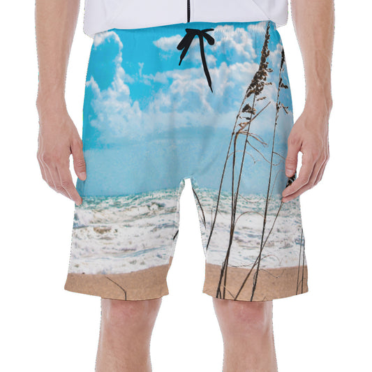Oceans and Blue Skies Printed Men‘s Swim Trunks with Lining up to 5XL - Shell Design Boutique