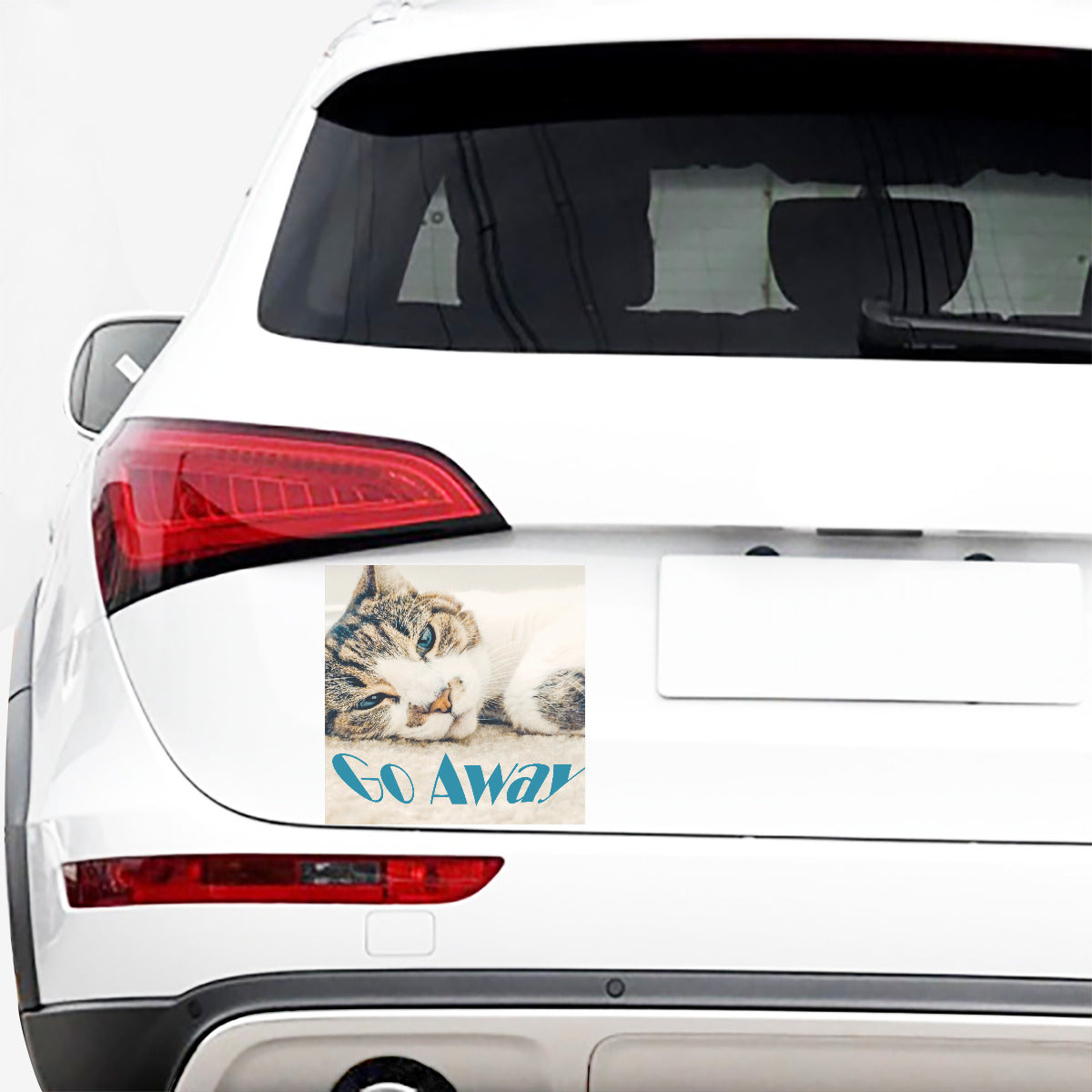 Funny Cat Design Go Away Rear Car Sticker - Shell Design Boutique