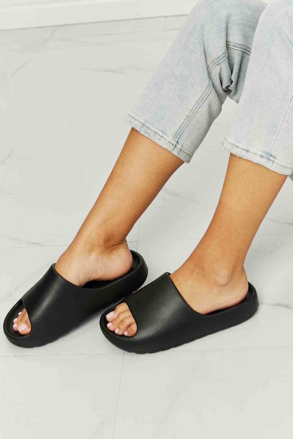 Women's In My Comfort Zone Black Slides