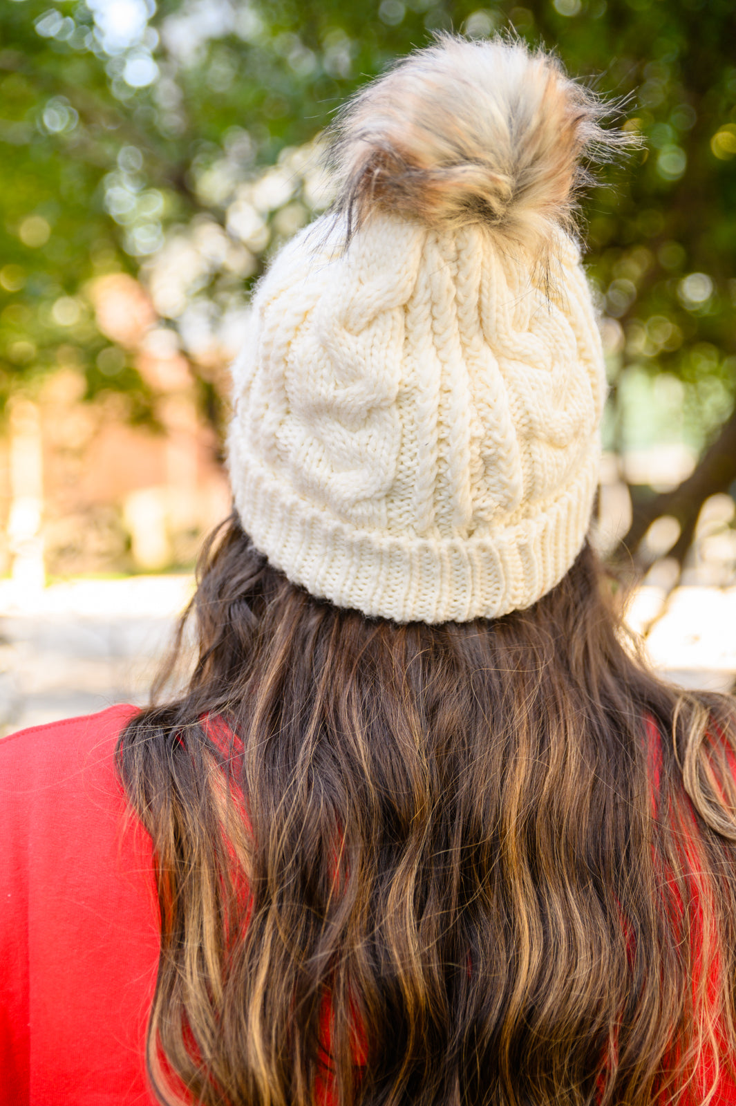 Cable Knit Cuffed Beanie Winter Hat In Ivory - Shell Design Boutique