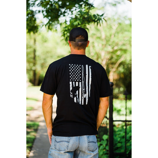 Camiseta gráfica de peces y bandera americana hasta 3XL