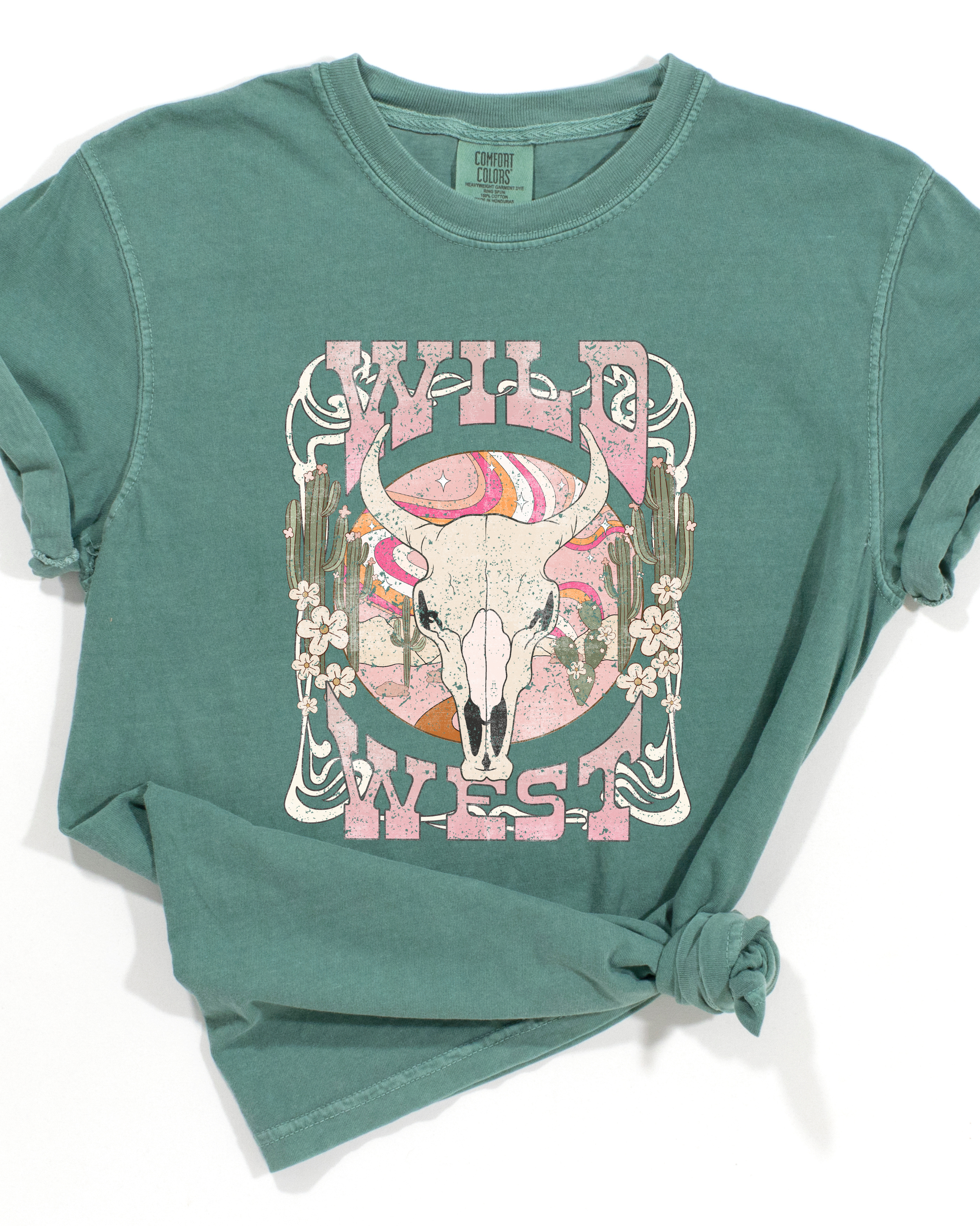 Camiseta gráfica Pastel Wild West para mujer hasta 3XL (colores cómodos)