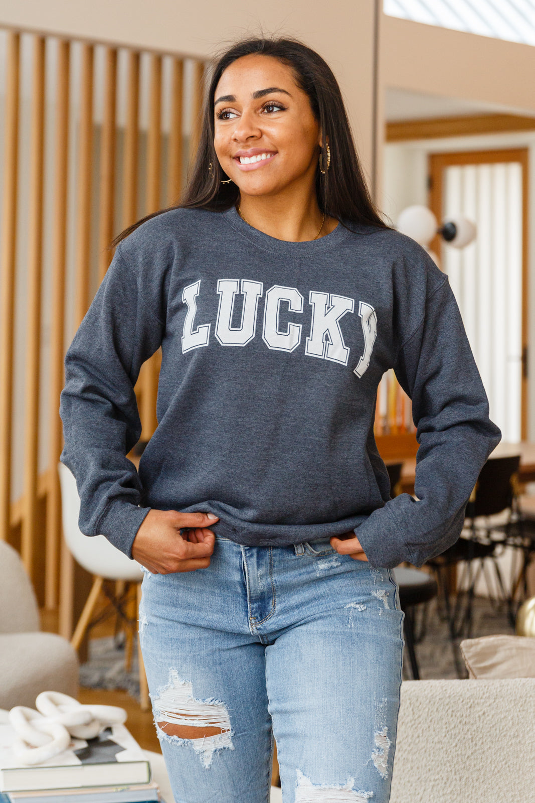 Your Lucky Crew Neck Sweater up to 3XL - Shell Design Boutique