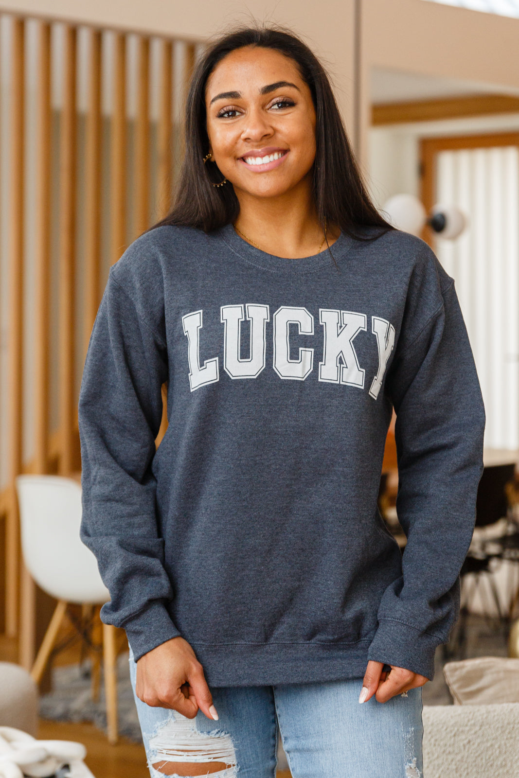 Your Lucky Crew Neck Sweater up to 3XL - Shell Design Boutique