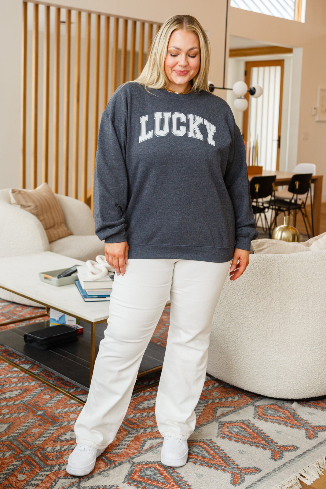 Your Lucky Crew Neck Sweater up to 3XL - Shell Design Boutique