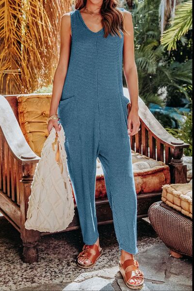 Double Take Full Size Sleeveless Straight Jumpsuit up to 3XL