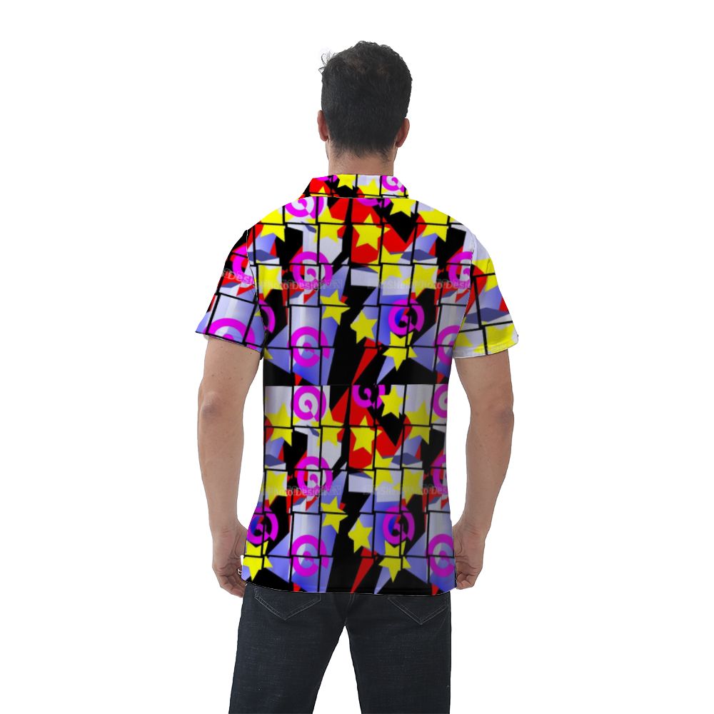 Camisa hawaiana de diseño retro con patrón abstracto de los años 80 para hombre hasta 5XL