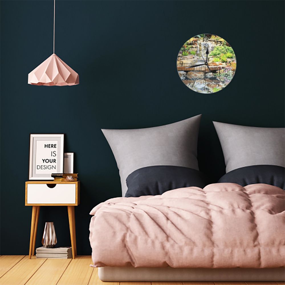 Tropical Waterfall Round Wall Clock - Shell Design Boutique